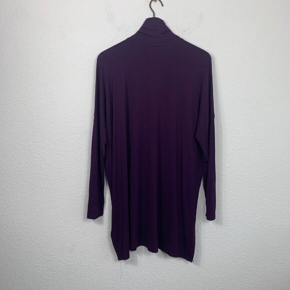 Eileen Fisher Purple Plum Turtleneck Tunic Long Sleeve Large Viscose Spandex - Picture 5 of 6